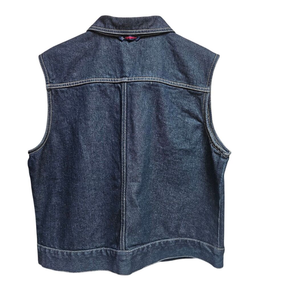 BUM Equiptnent Jeans Denim Vest Blue Size XL Vintage 90s - Picture 2 of 8